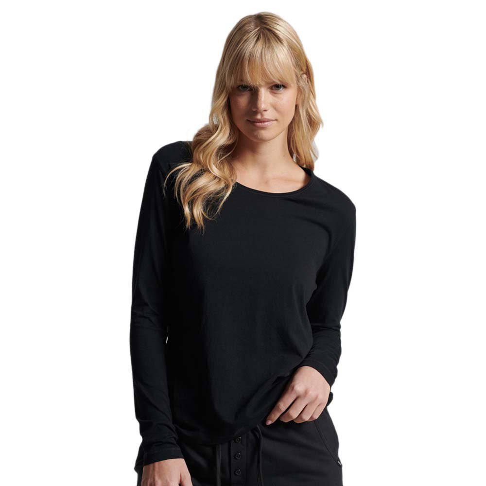 Women Superdry Lounge Long Sleeve T-Shirt Black