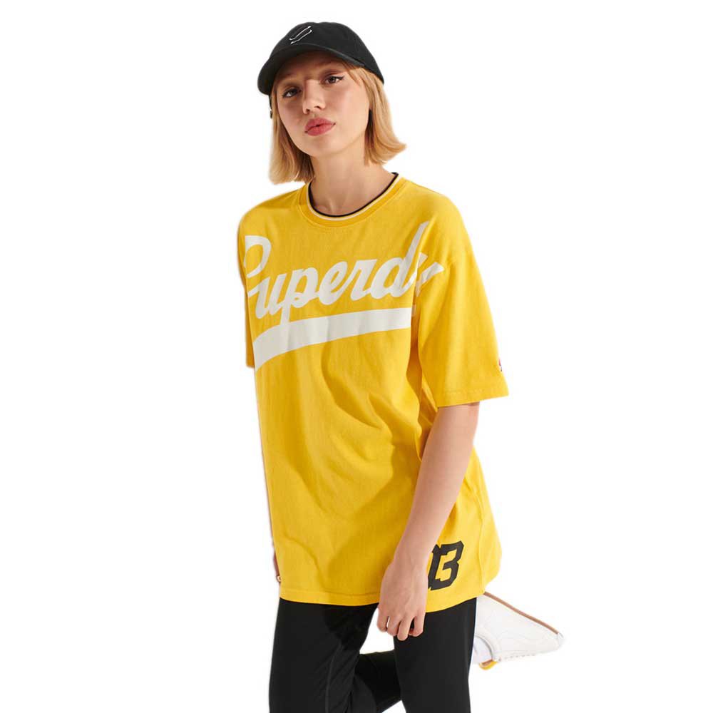 Women Superdry Strikeout Short Sleeve T-Shirt Yellow
