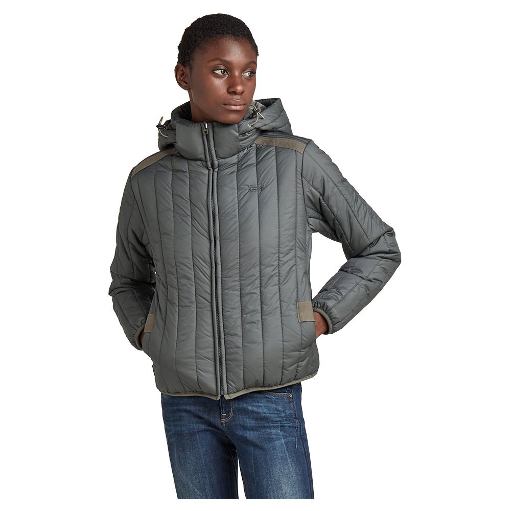 Women Gstar Meefic Vertical Quilted Jacket Grey