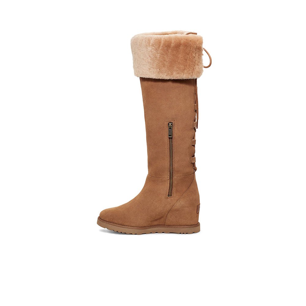 Women Ugg Classic Femme OTK Lace Boots Brown