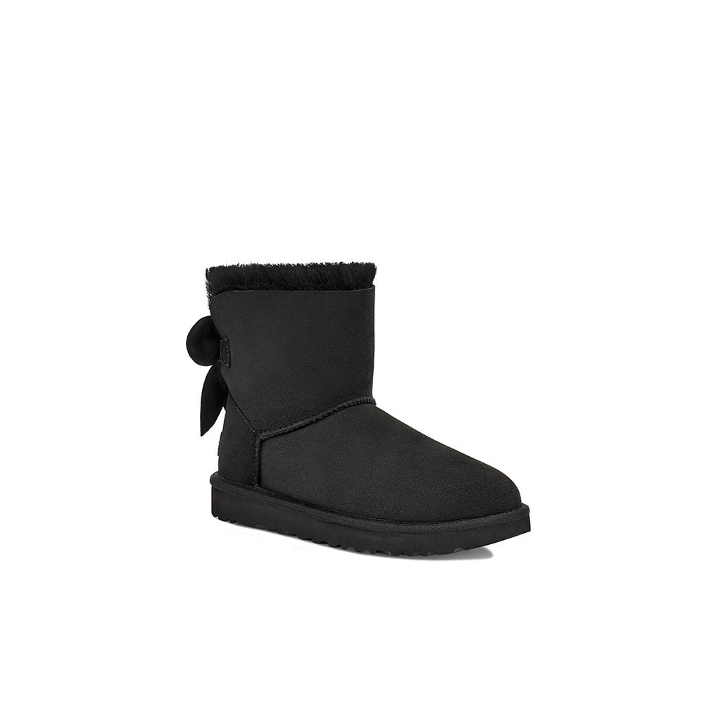Shoes Ugg Mini Bailey Fluff Bow Boots Black