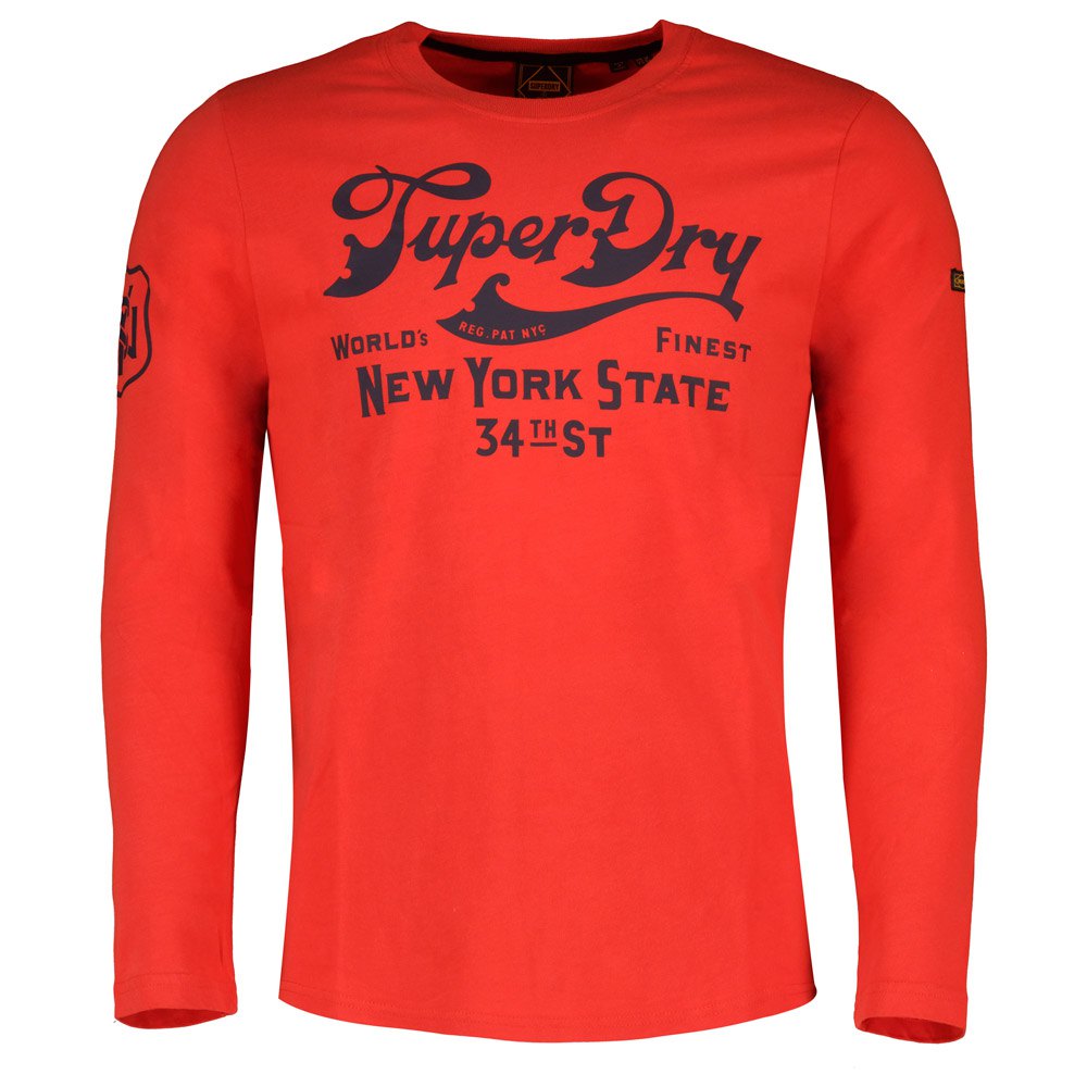 Vêtements Superdry T-shirt à Manches Longues Script Style Workwear Americana Red