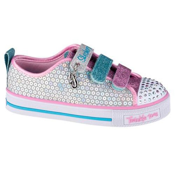Baskets Skechers Des Chaussures Twinkle Lite Silver / Pink
