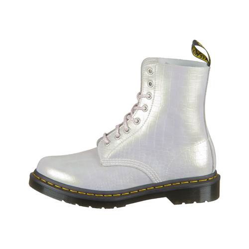 Chaussures Dr Martens Chaussures Pascal Rose Irisé Croco 1460 Silver