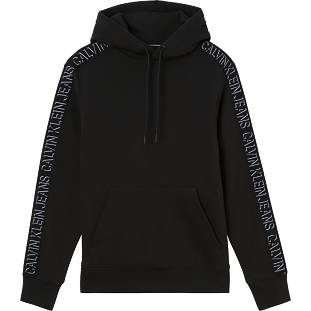 Sweatshirts And Hoodies Calvin Klein Shadow Logo Tape Sleeves Hoodie Black
