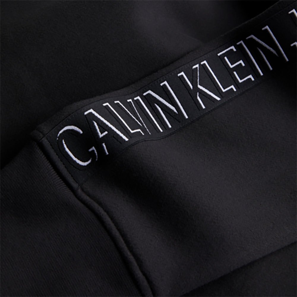 Sweatshirts And Hoodies Calvin Klein Shadow Logo Tape Sleeves Hoodie Black