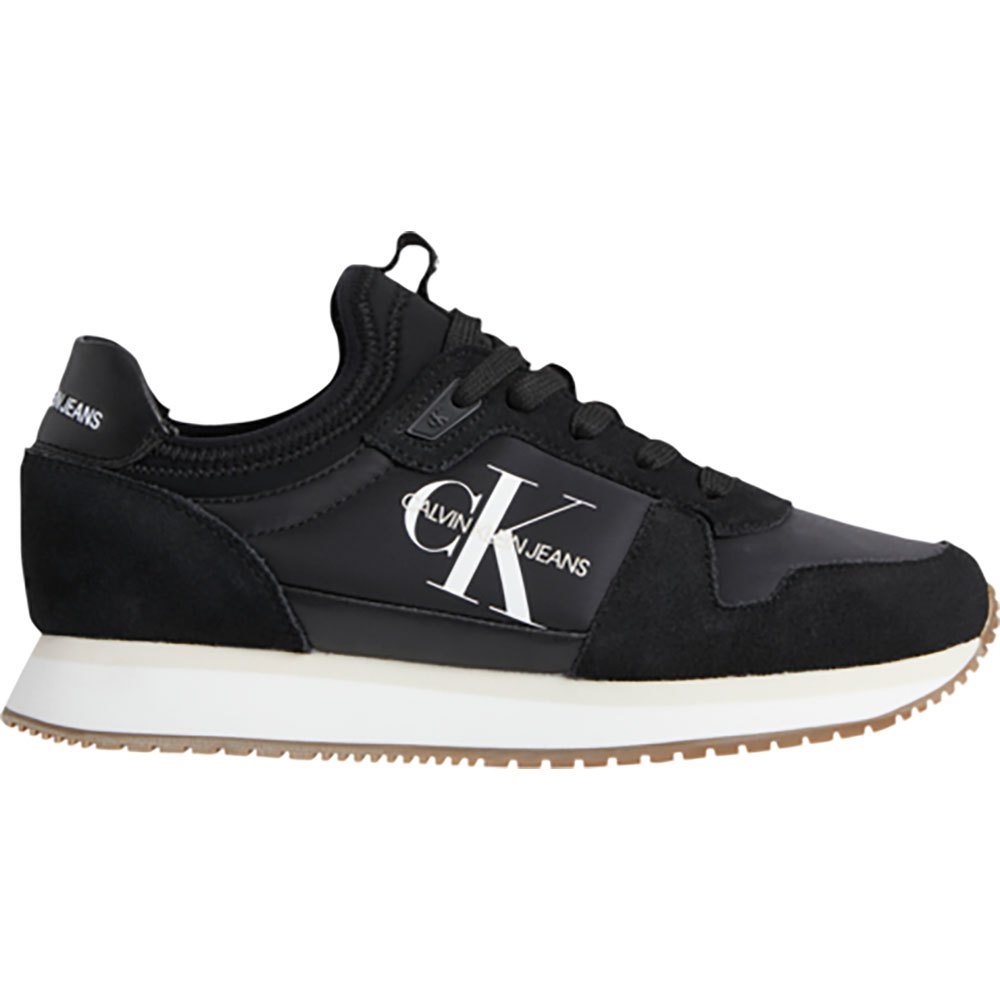 Shoes Calvin Klein Runner Laceup Sock Trainers Black