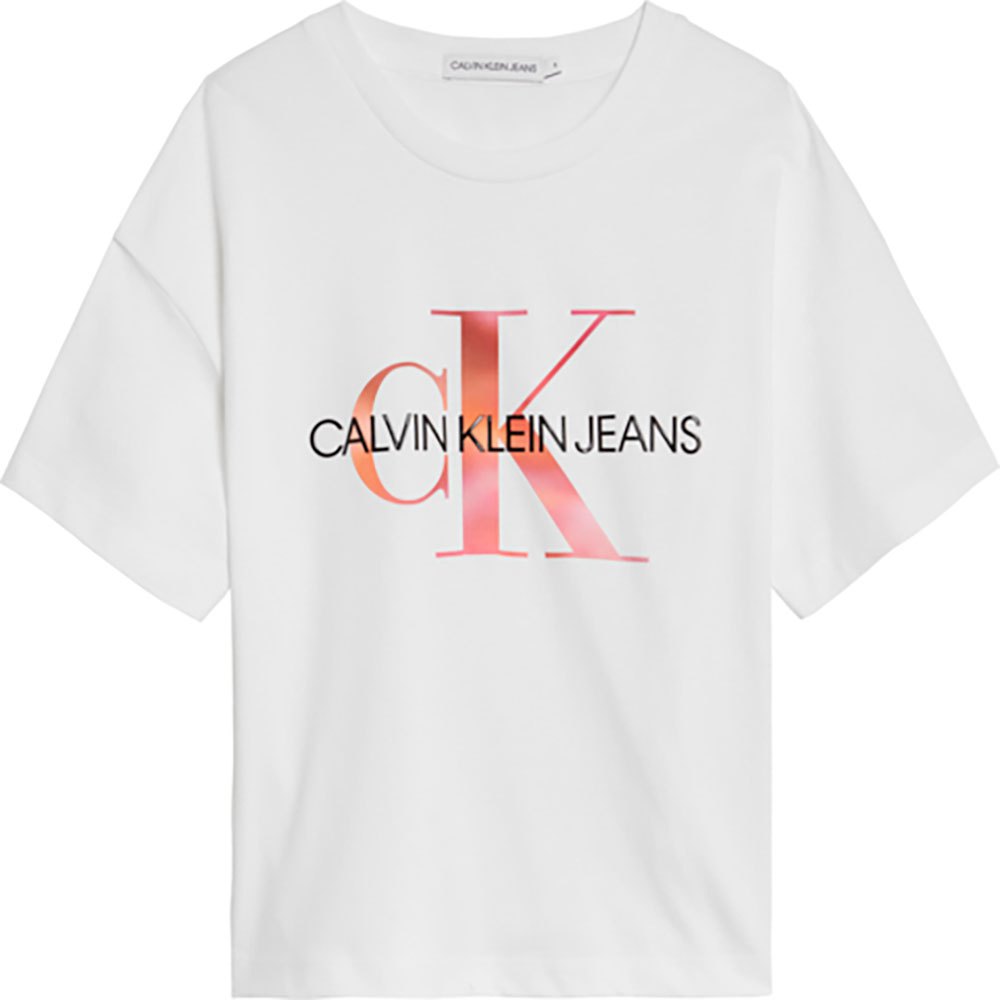 T-shirts Calvin Klein Distorted Monogram Short Sleeve T-Shirt White
