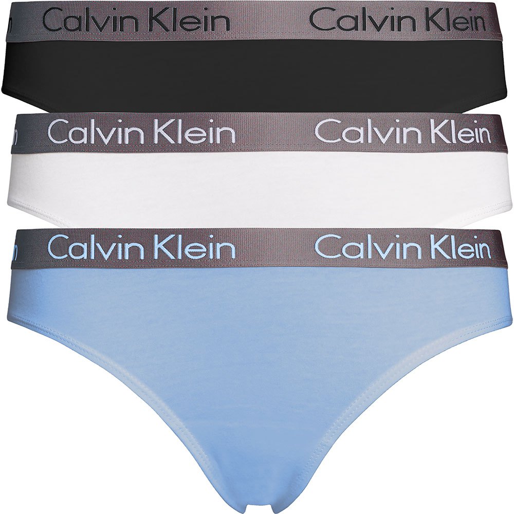Femme Calvin Klein Slip 3 Unités Black / White / Prepster Blue
