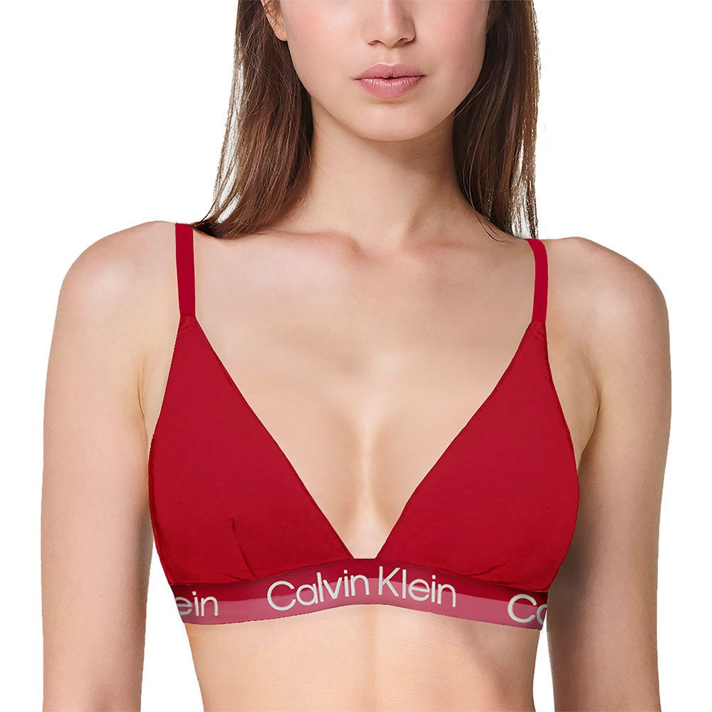 Women Calvin Klein Lightly Lined Triangle Bra Red