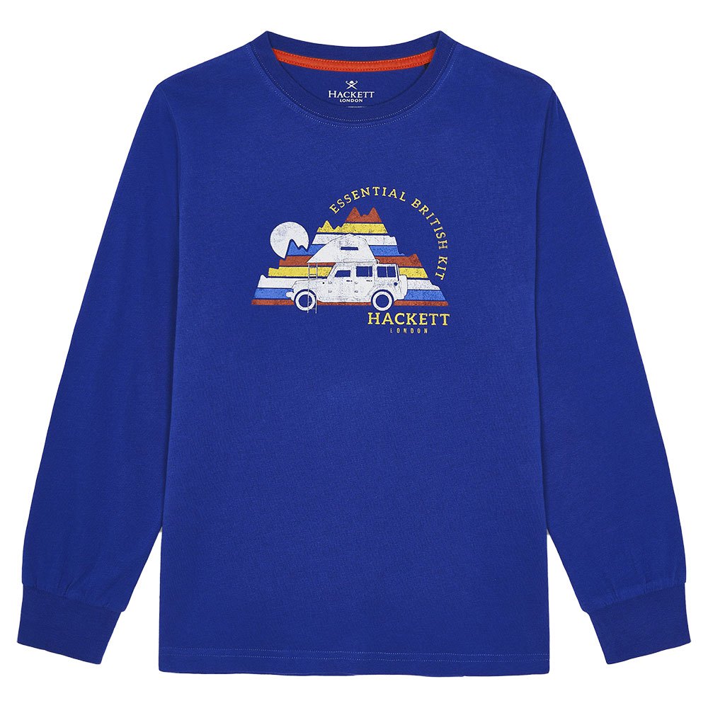 Clothing Hackett Car Expedition Long Sleeve Boy T-Shirt Blue