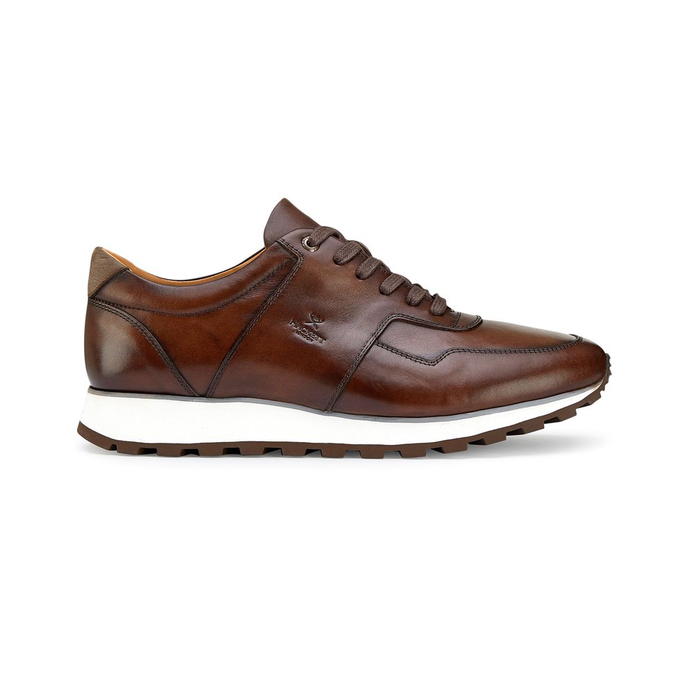 Men Hackett Leather Classic Trainers Brown