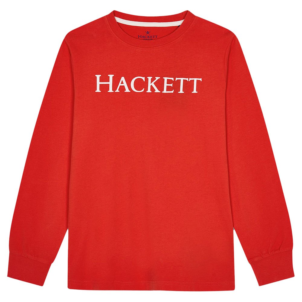 Boy Hackett Logo Long Sleeve Youth T-Shirt Red
