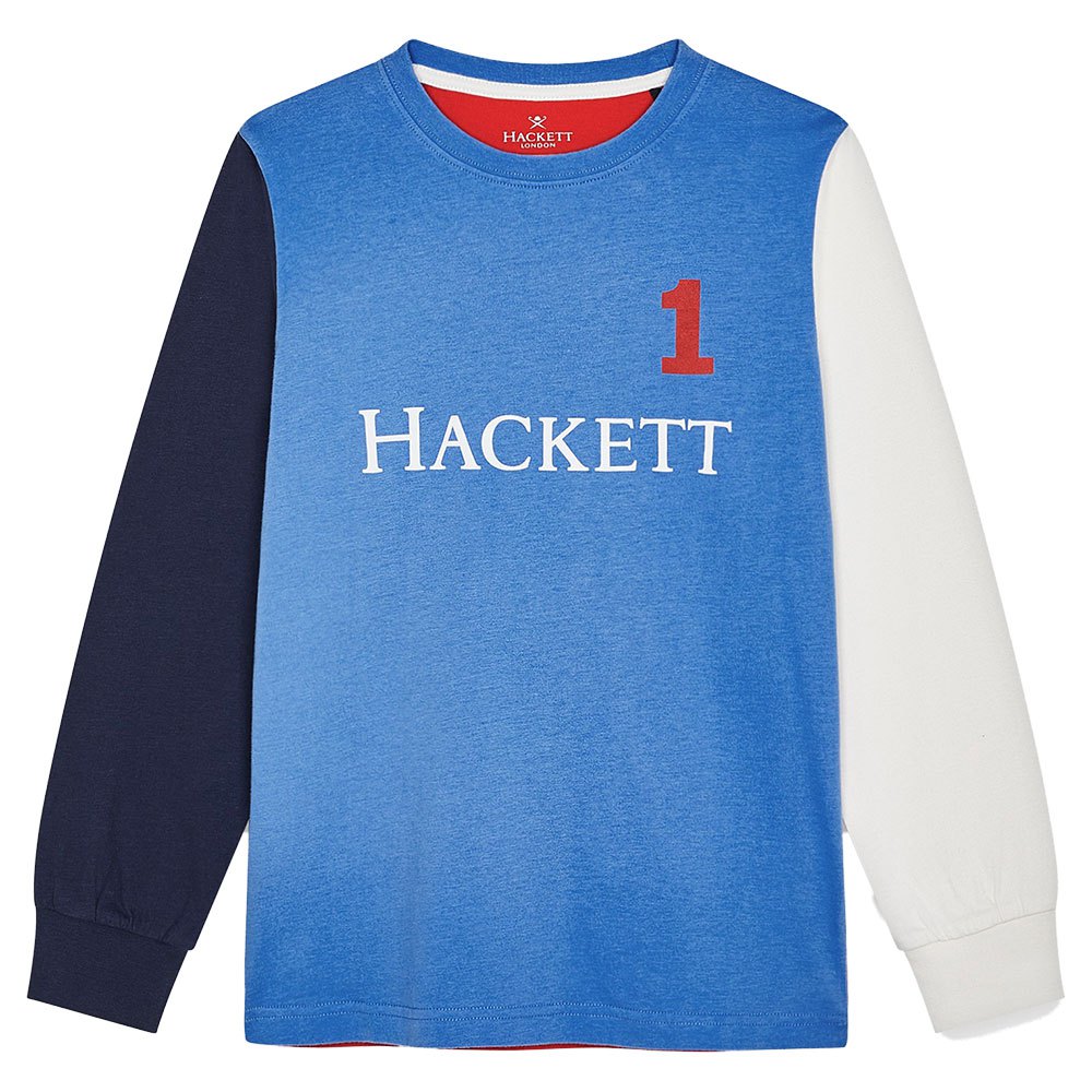 T-shirts Hackett Logo Multi Long Sleeve Youth T-Shirt Blue