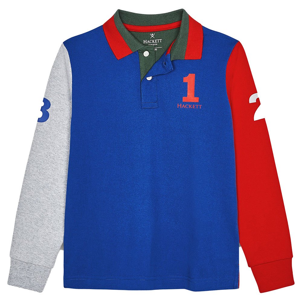 Clothing Hackett Number Multi Jersey Long Sleeve Boy Polo Multicolor