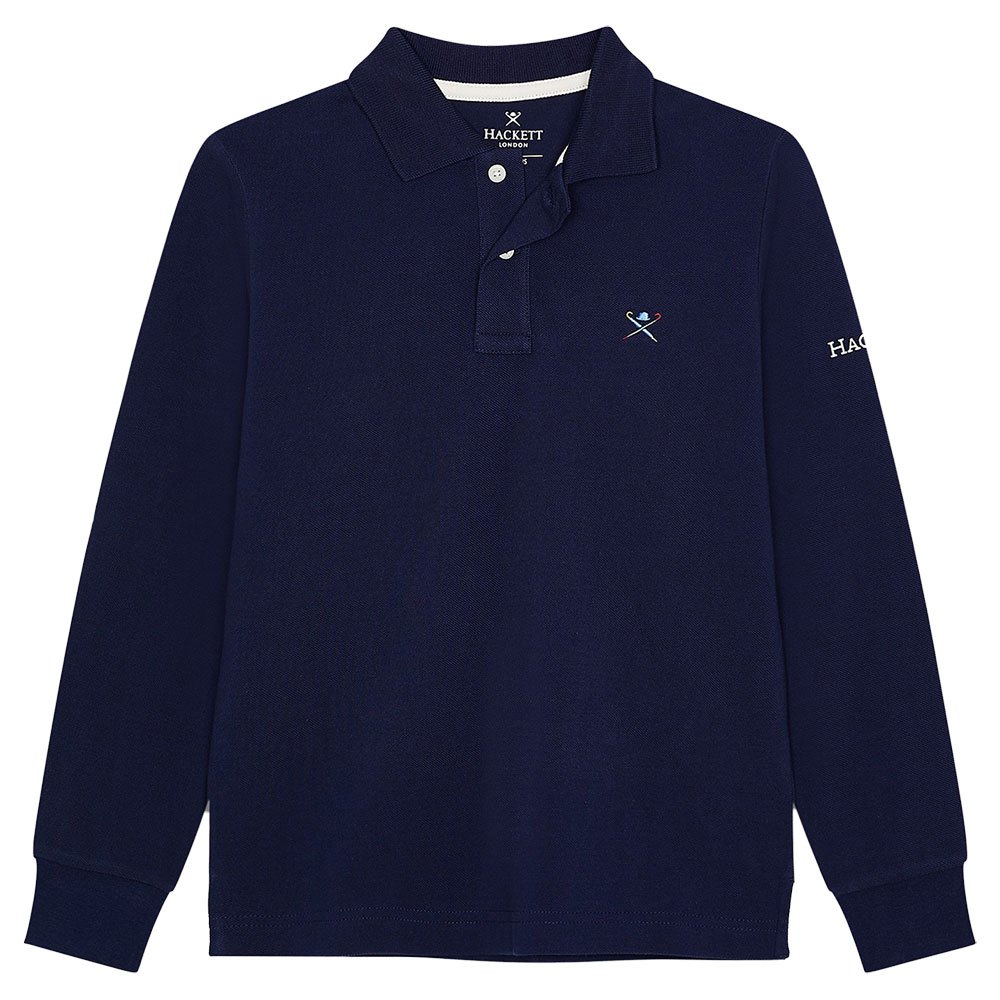 Clothing Hackett Small Logo Long Sleeve Boy Polo Blue