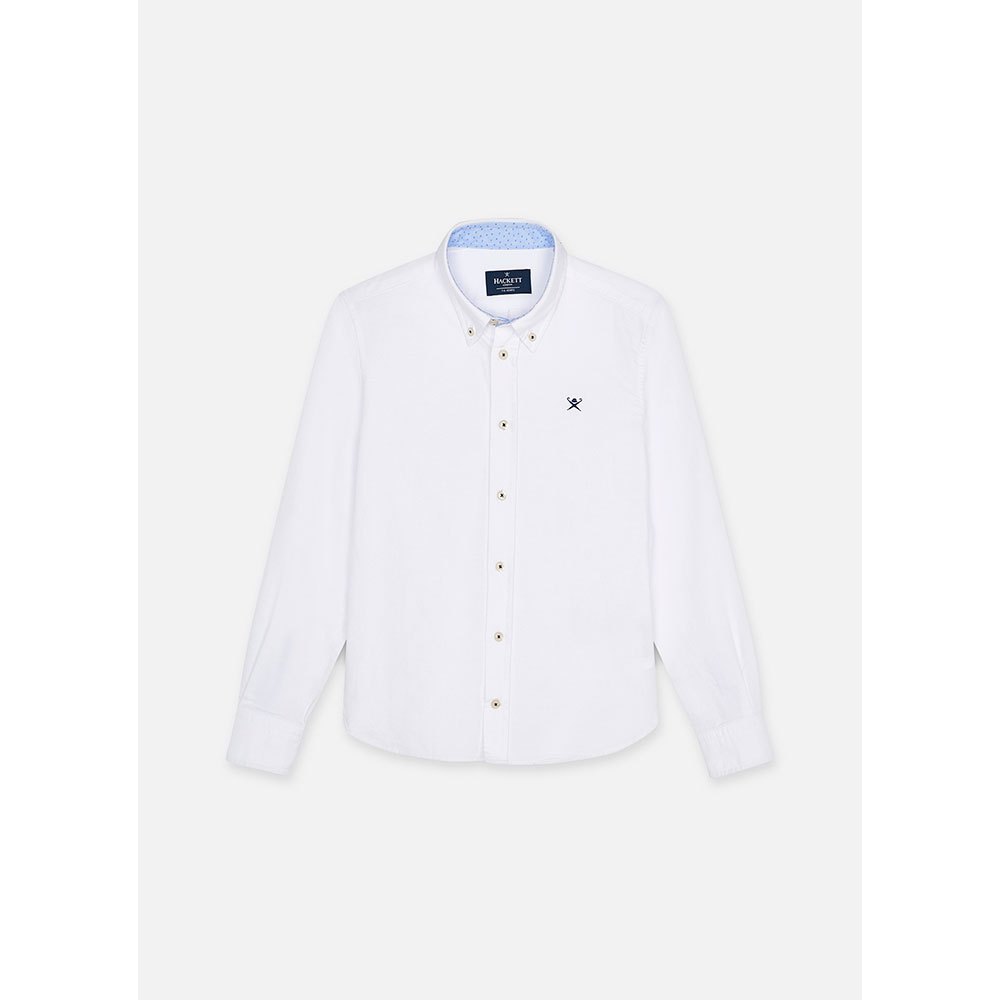Shirts Hackett Washed Oxford Long Sleeve Youth Shirt White