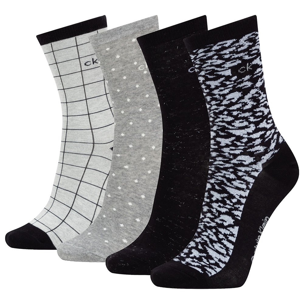 Calvin Klein Assorted Pattern Dress Crew Socks 4 Pairs 