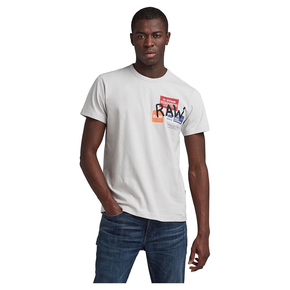 T-shirts Gstar Multi Graphic Short Sleeve Round Neck T-Shirt White