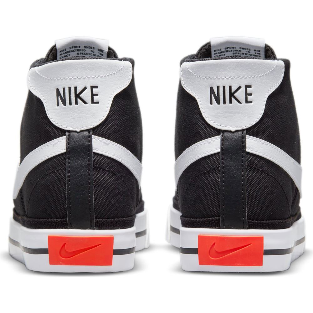 Homme Nike Des Chaussures Court Legacy Mid Canvas Black / White-Team Orange