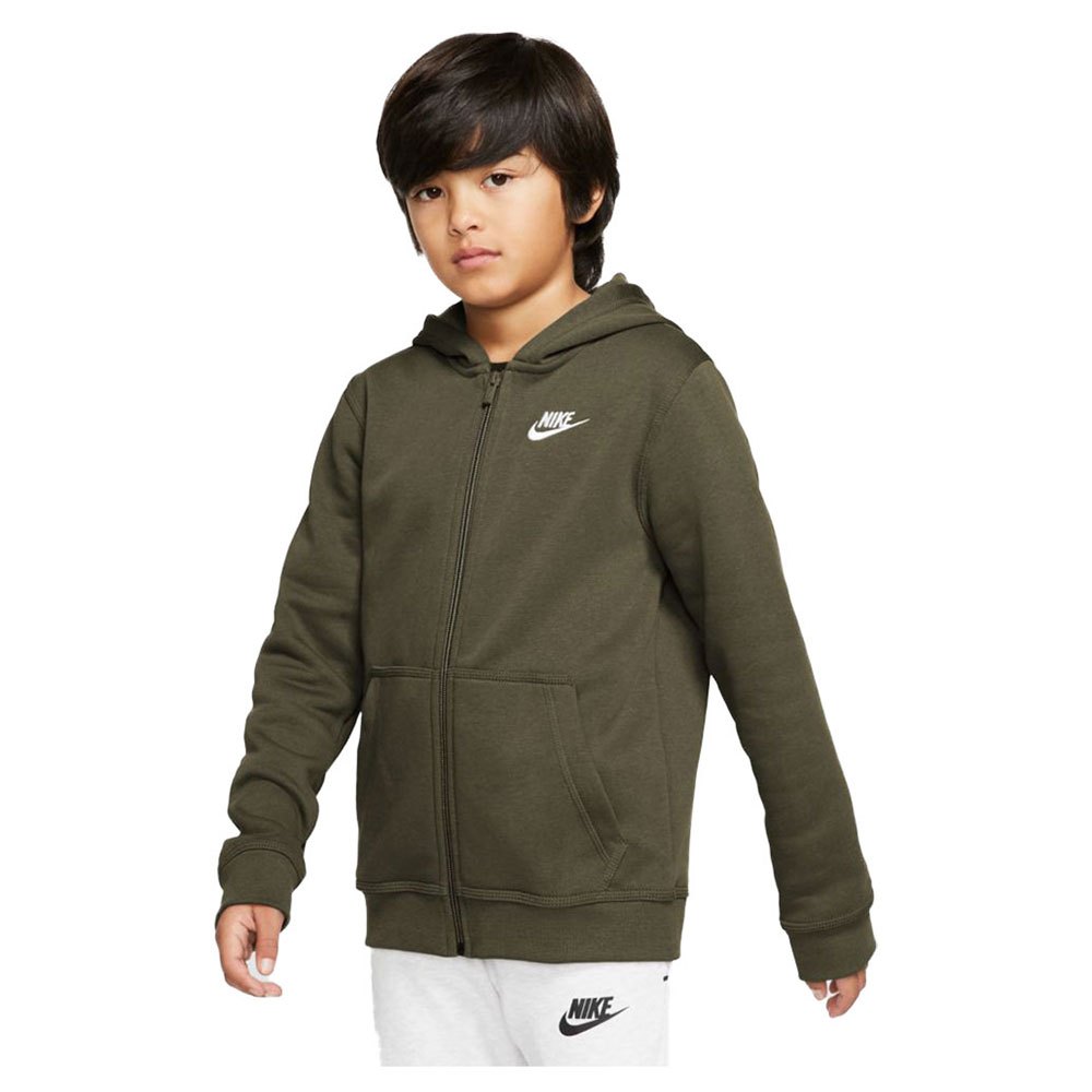 Boy Nike Sportswear Club Full Zip Sweatshirt Green