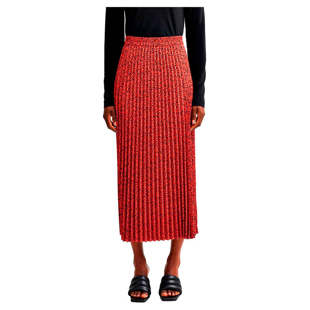 Women Selected Alexis Aop Midi Mid Waist Skirt Red