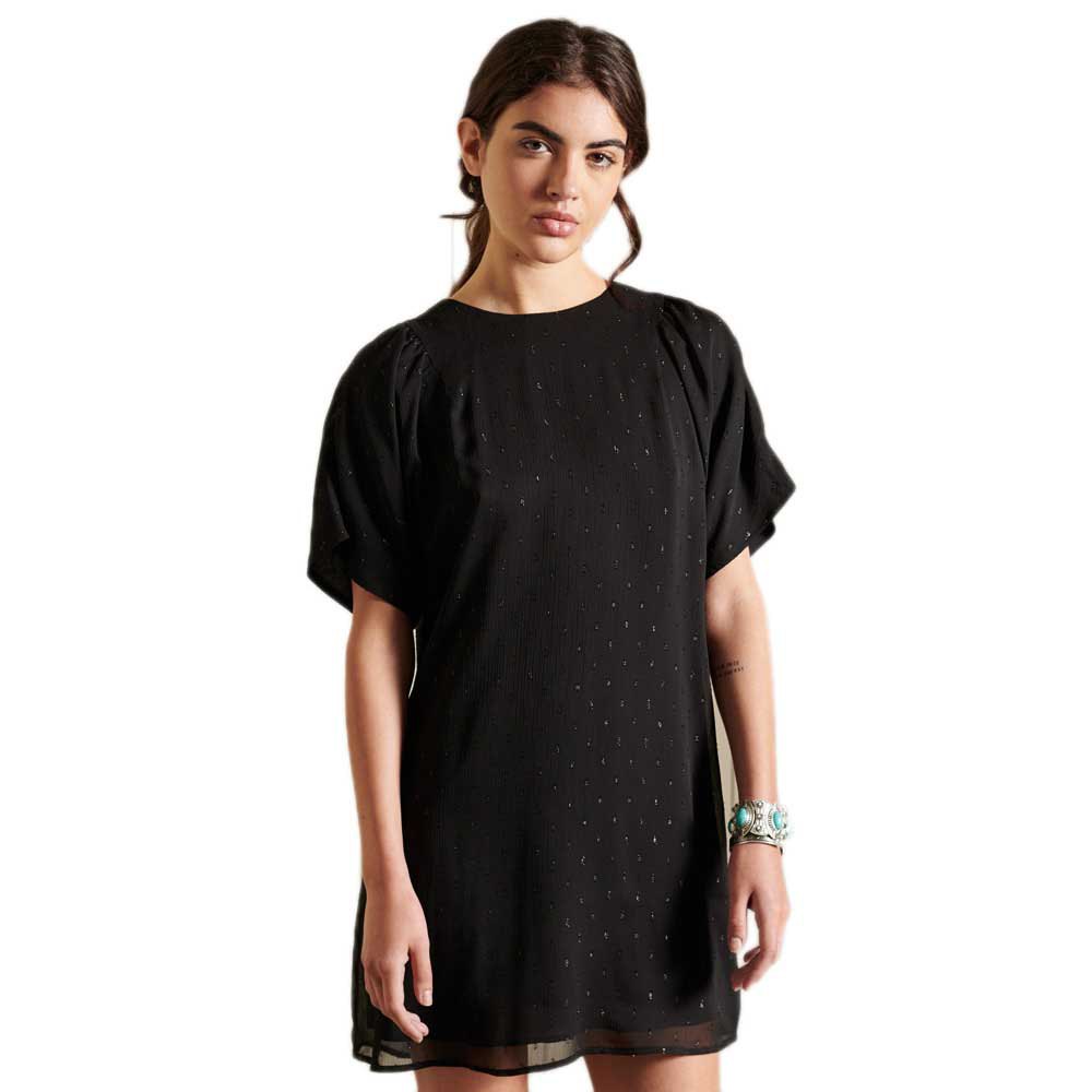 Clothing Superdry T-Shirt Metallic Dress Black