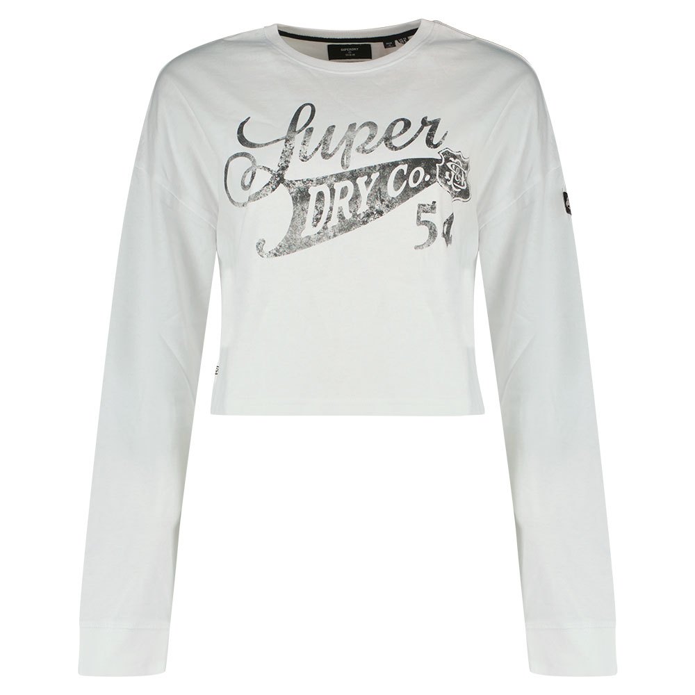 T-shirts Superdry Boho Graphic Crop Long Sleeve T-Shirt White