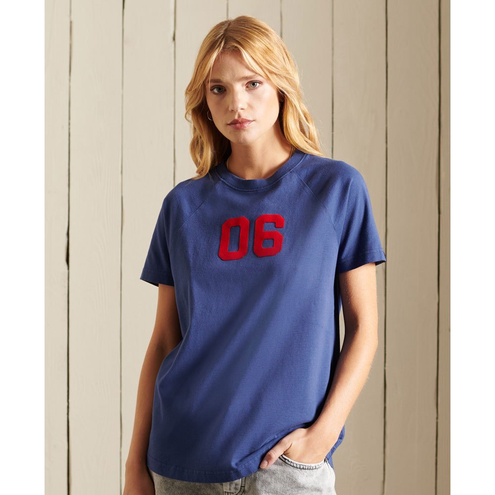 Women Superdry Vintage Logo AC Raglan Short Sleeve T-Shirt Blue