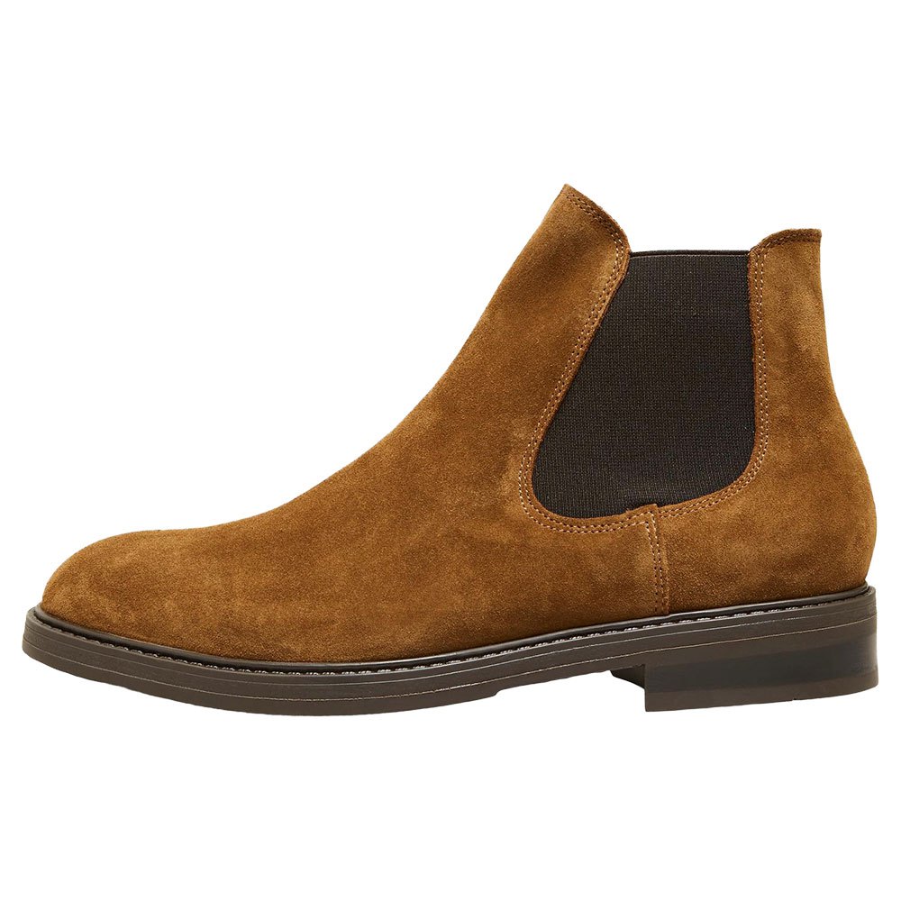 Chaussures Selected Bottes Blake Suede Chelsea Tobacco Brown