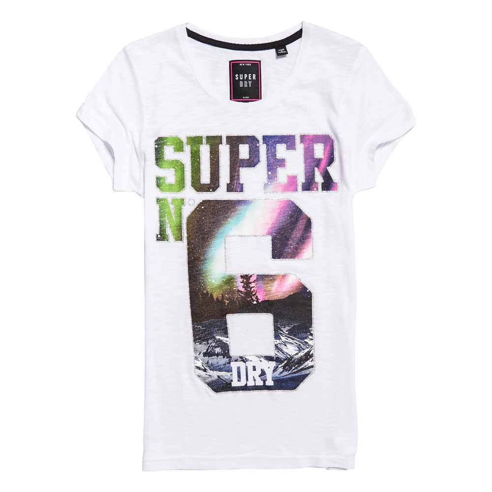 Clothing Superdry No 6 Photo Long Line Short Sleeve T-Shirt White