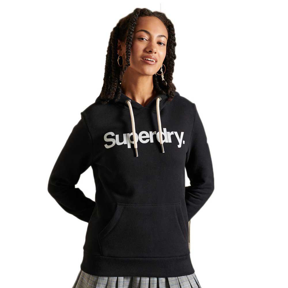 Femme Superdry Sweat à Capuche Core Logo Black