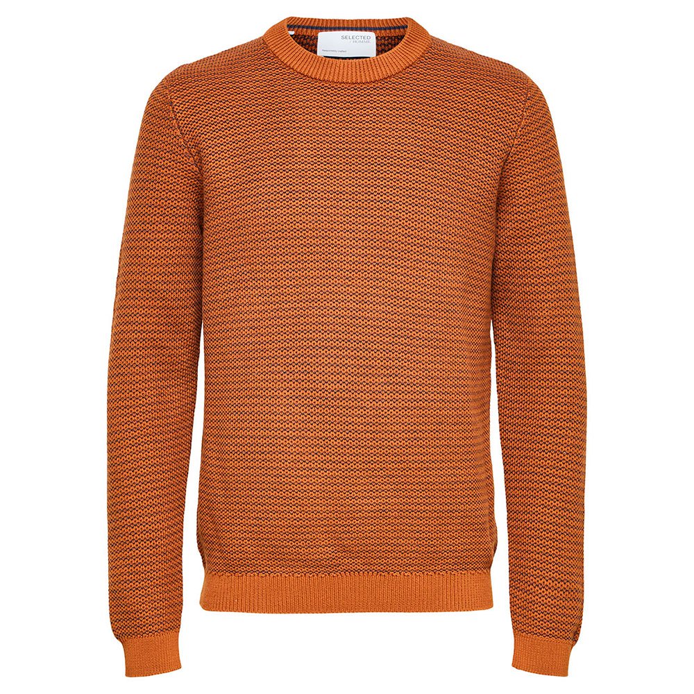 Men Selected Wes Knit Sweater Orange
