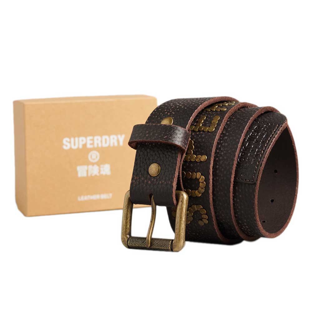 Accessoires Superdry Ceinture Emboss Leather Gift Box Brown
