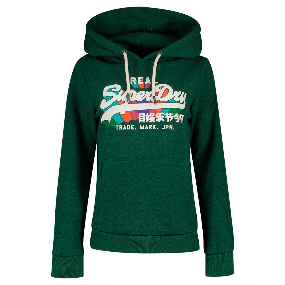 Sweatshirts Superdry Sweat à Capuche Vintage Logo Rainbow Teal Grit