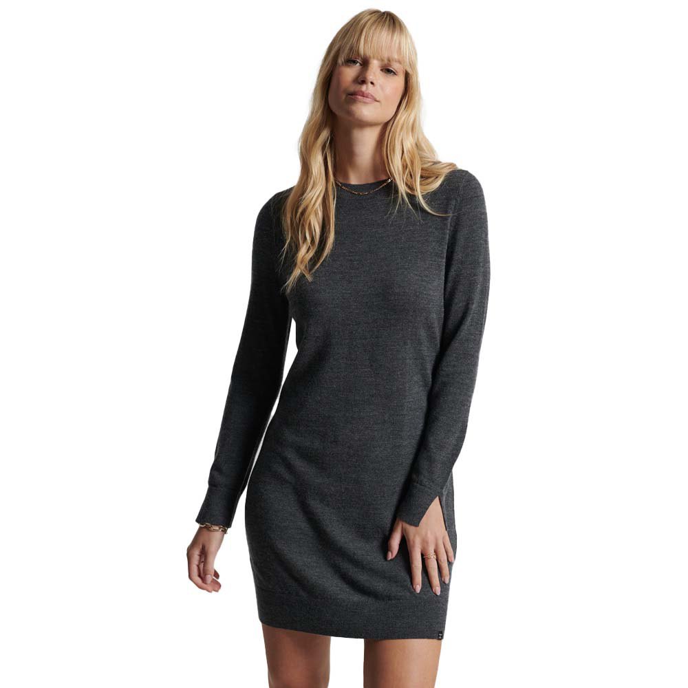 Dresses Superdry Studios Merino Knit Short Dress Grey