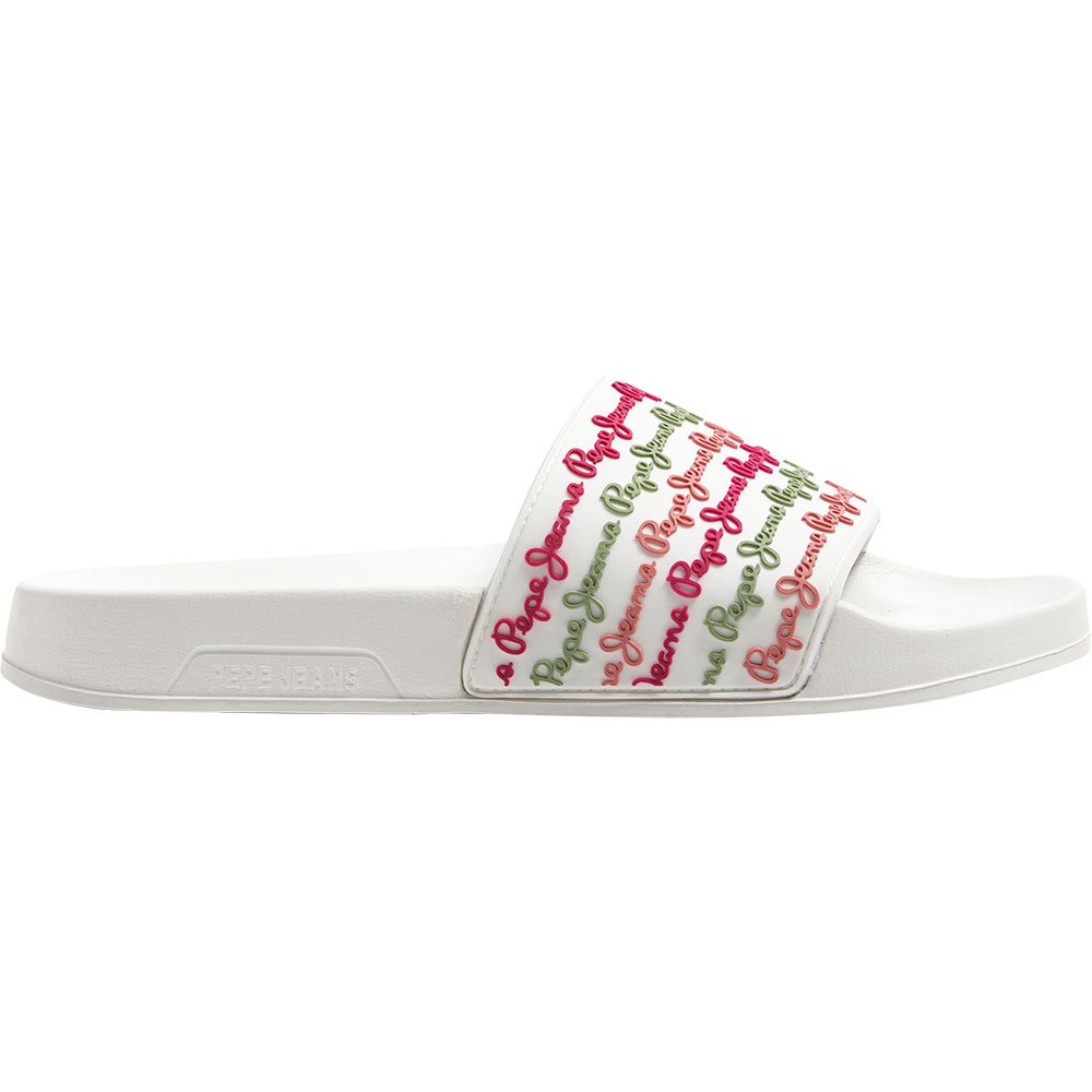 Chaussures Pepe Jeans Tongs Slider Colors White