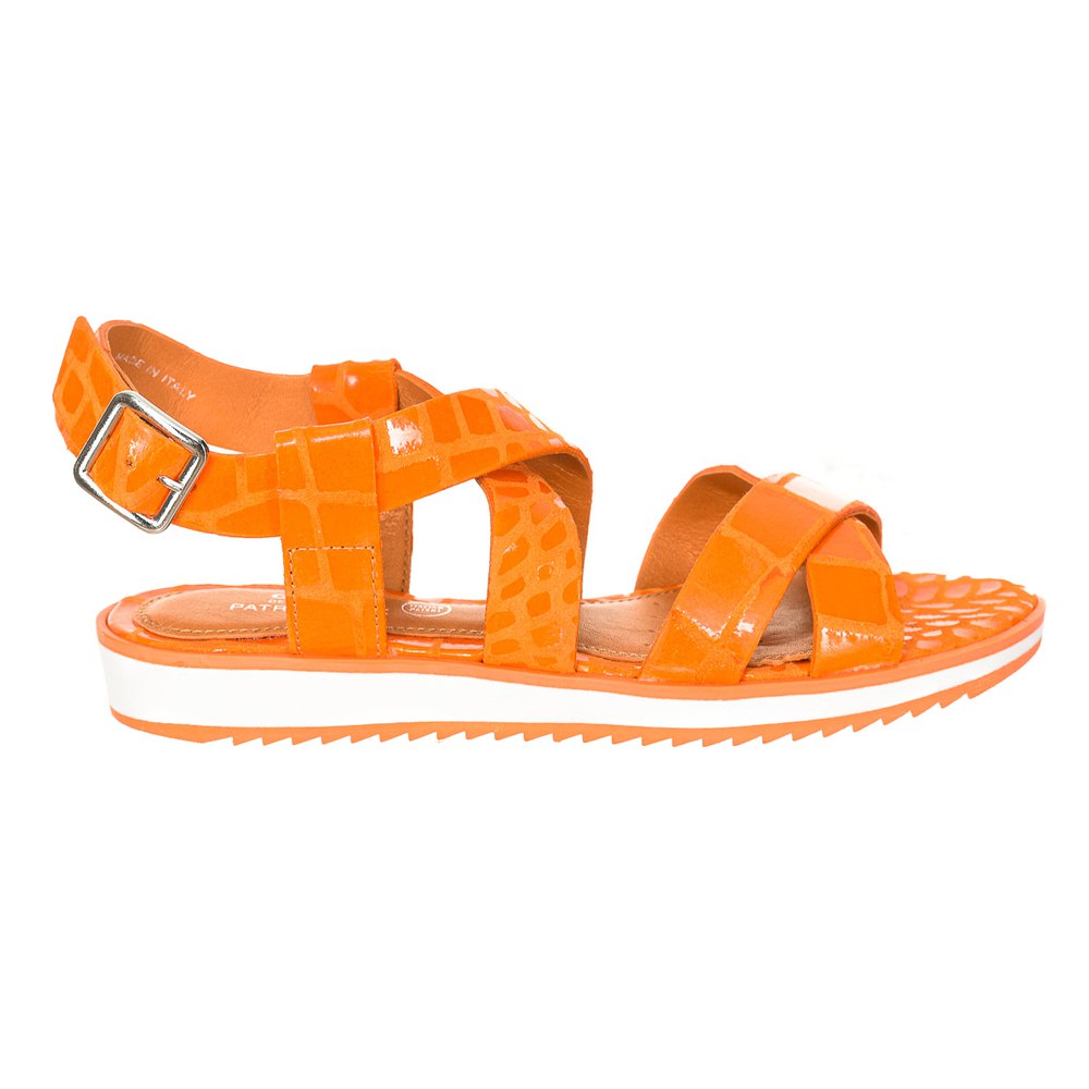 Chaussures Geox Sandale Plate Femme Orange Animal Print