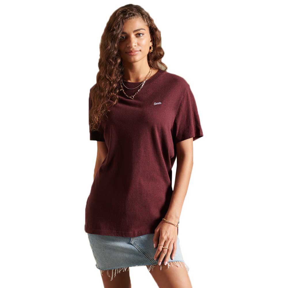 Women Superdry Loose Fit Vint Mcro Logo Emb T Short Sleeve T-Shirt Red