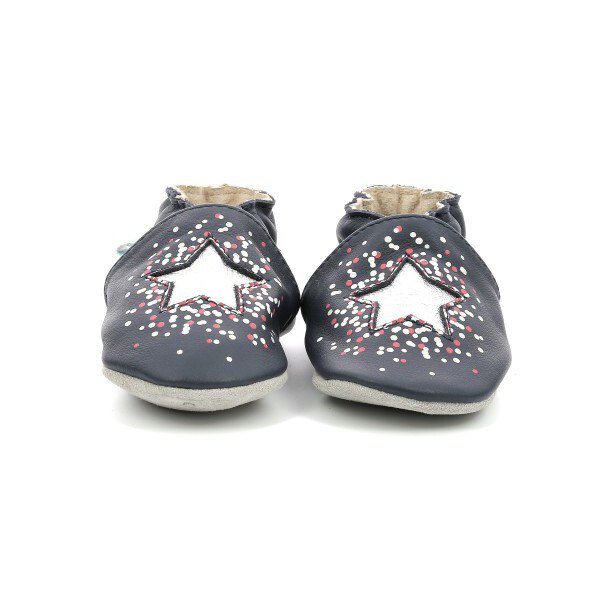 Chaussures Robeez Pantoufles Pour Enfants Robeez Darkness Stars bleu marine/argent