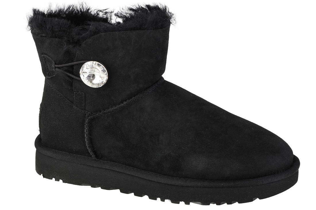 Chaussures Ugg Bottes D´hiver Mini Bailey Button Bling 1016554-blk black