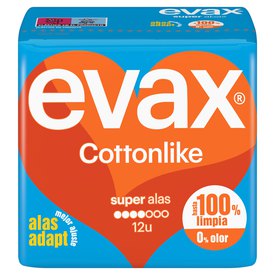 Evax Compresas Cottonlike Super Alas 12 Unidades