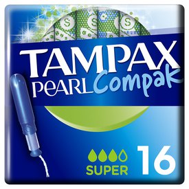Tampax Compak Pearl Super 16 Eenheden Comprimeert