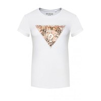 Guess Ghost Leopard Logo Kurzarm Rundhals T-Shirt