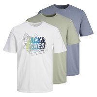 Jack & jones Map Summer Logo kurzarm-T-shirt 3 einheiten