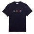 Lacoste Crew Neck Multicolored Embroidered Signature Cotton Short Sleeve T-Shirt