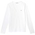 Lacoste V Neck Flowing Cotton Long Sleeve T-Shirt