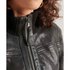 Superdry Studios Knit Collar Leather Bomber Jacket